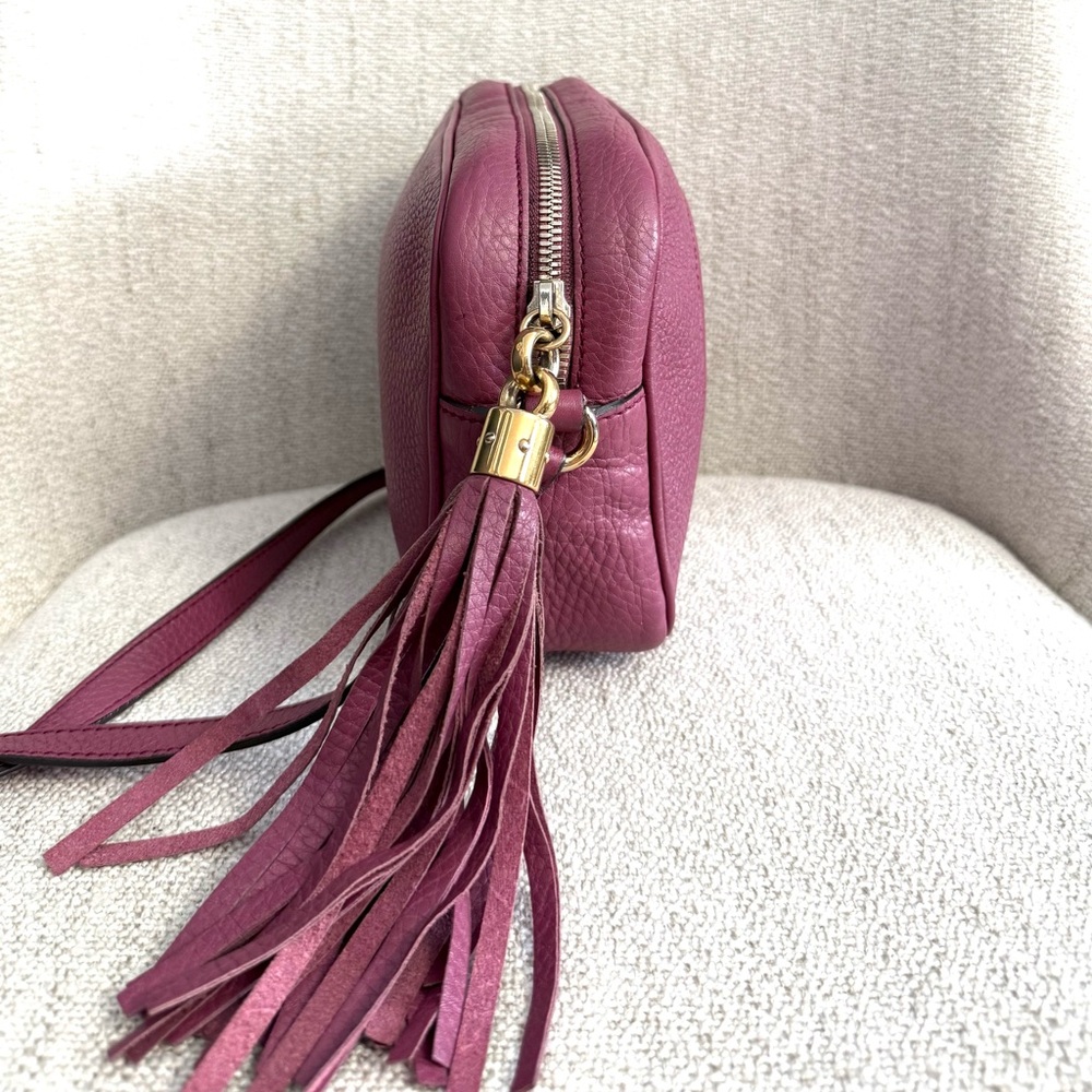Authentic Gucci Soho Small Leather crossbody Disco bag dusty pink purple - Picture 9 of 16
